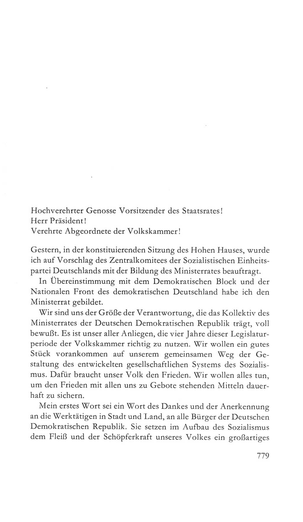 Volkskammer (VK) der Deutschen Demokratischen Republik (DDR) 5. Wahlperiode 1967-1971, Seite 779 (VK. DDR 5. WP. 1967-1971, S. 779)