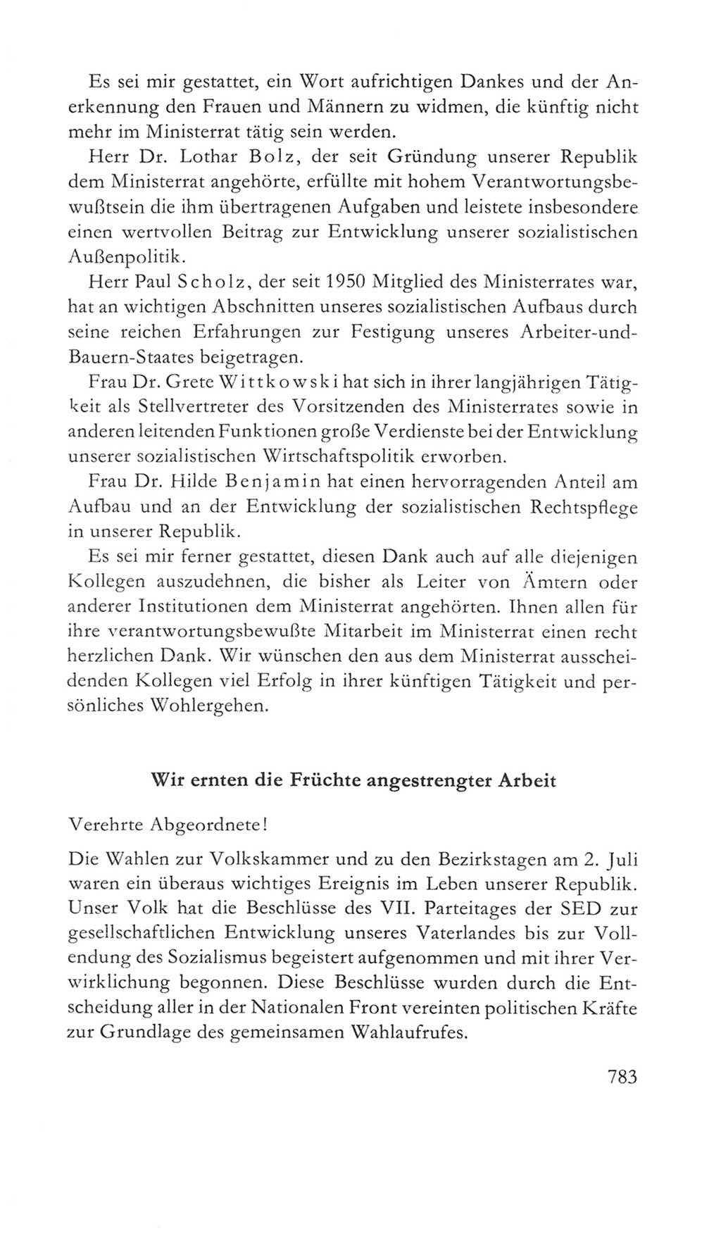 Volkskammer (VK) der Deutschen Demokratischen Republik (DDR) 5. Wahlperiode 1967-1971, Seite 783 (VK. DDR 5. WP. 1967-1971, S. 783)