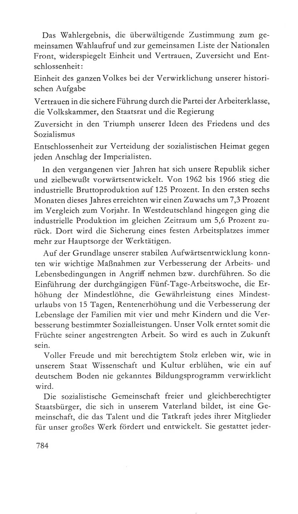 Volkskammer (VK) der Deutschen Demokratischen Republik (DDR) 5. Wahlperiode 1967-1971, Seite 784 (VK. DDR 5. WP. 1967-1971, S. 784)