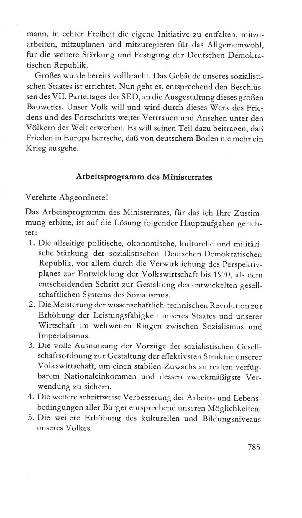 Volkskammer (VK) der Deutschen Demokratischen Republik (DDR) 5. Wahlperiode 1967-1971, Seite 785 (VK. DDR 5. WP. 1967-1971, S. 785)