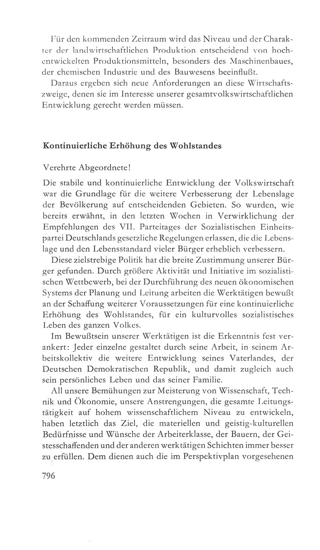 Volkskammer (VK) der Deutschen Demokratischen Republik (DDR) 5. Wahlperiode 1967-1971, Seite 796 (VK. DDR 5. WP. 1967-1971, S. 796)