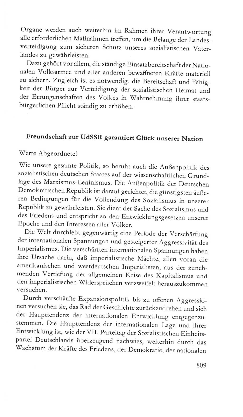 Volkskammer (VK) der Deutschen Demokratischen Republik (DDR) 5. Wahlperiode 1967-1971, Seite 809 (VK. DDR 5. WP. 1967-1971, S. 809)