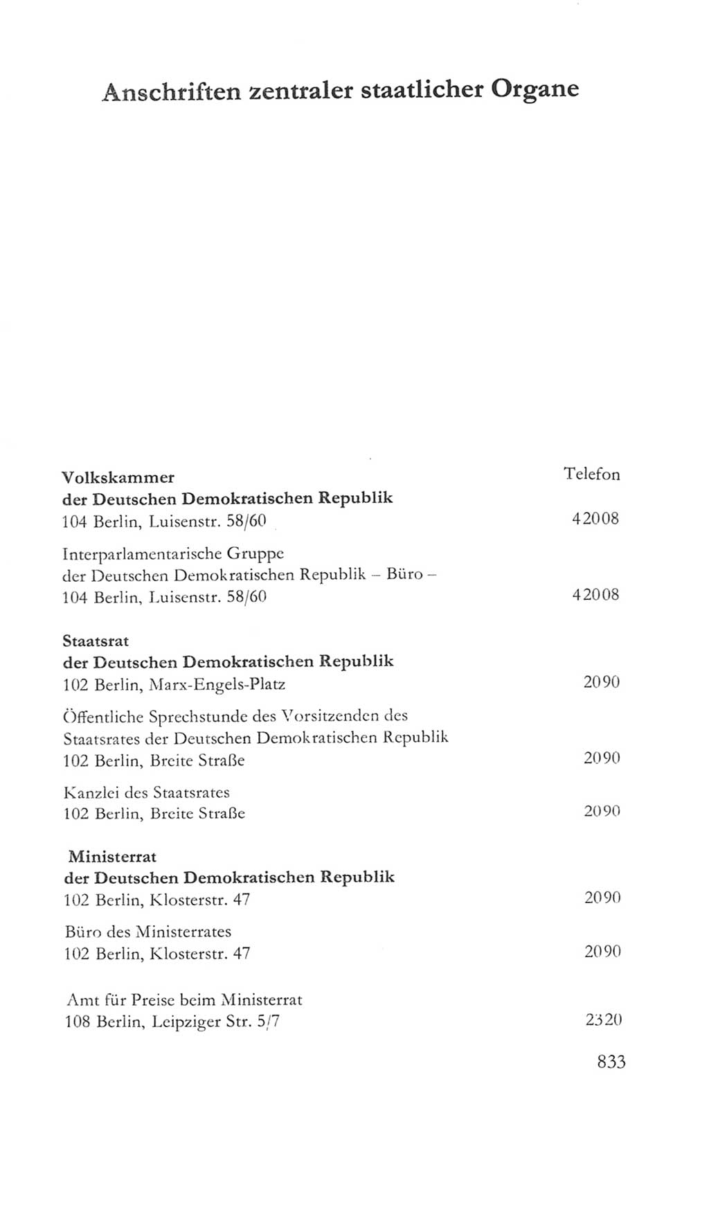 Volkskammer (VK) der Deutschen Demokratischen Republik (DDR) 5. Wahlperiode 1967-1971, Seite 833 (VK. DDR 5. WP. 1967-1971, S. 833)