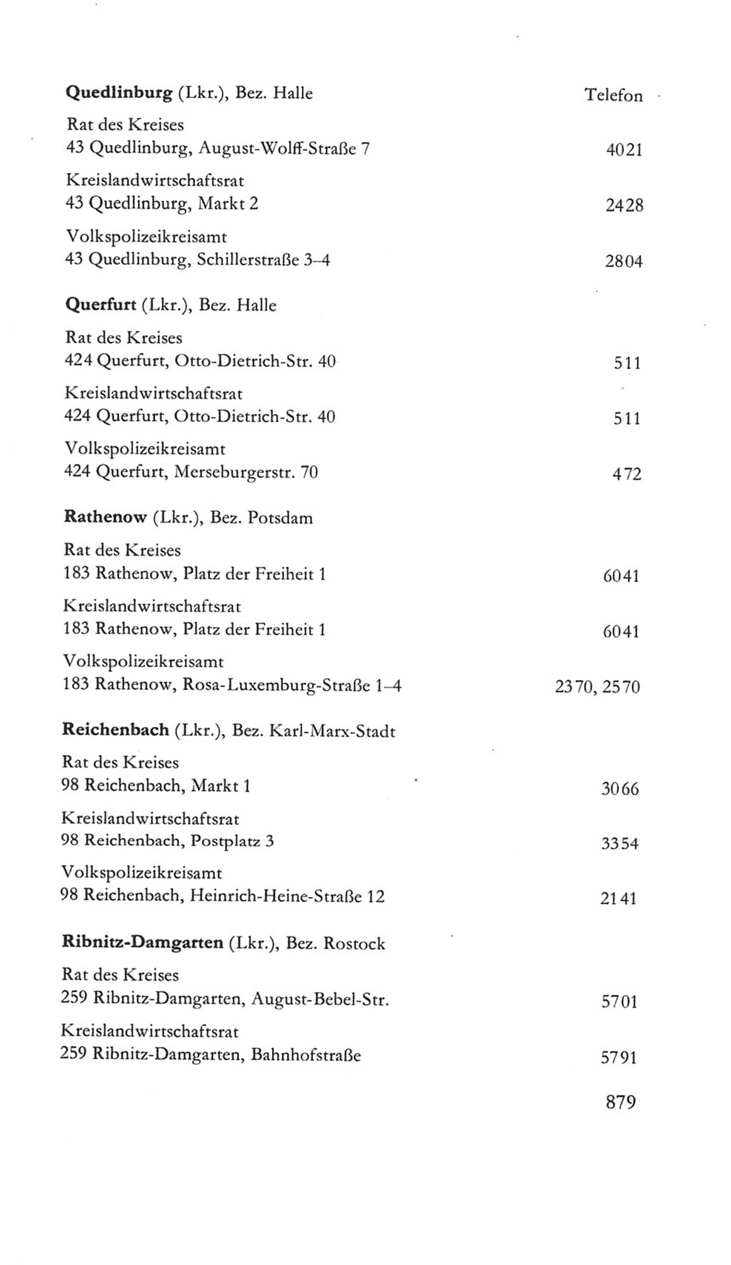 Volkskammer (VK) der Deutschen Demokratischen Republik (DDR) 5. Wahlperiode 1967-1971, Seite 879 (VK. DDR 5. WP. 1967-1971, S. 879)