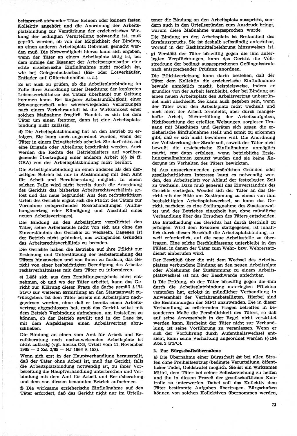 Neue Justiz (NJ), Zeitschrift für Recht und Rechtswissenschaft [Deutsche Demokratische Republik (DDR)], 21. Jahrgang 1967, Seite 13 (NJ DDR 1967, S. 13)