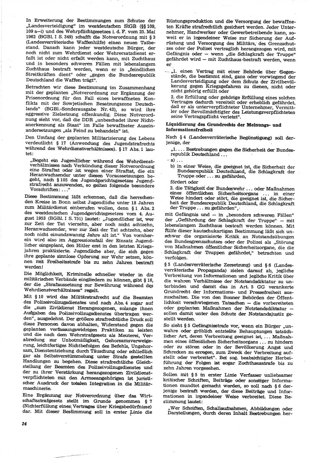 Neue Justiz (NJ), Zeitschrift für Recht und Rechtswissenschaft [Deutsche Demokratische Republik (DDR)], 21. Jahrgang 1967, Seite 24 (NJ DDR 1967, S. 24)