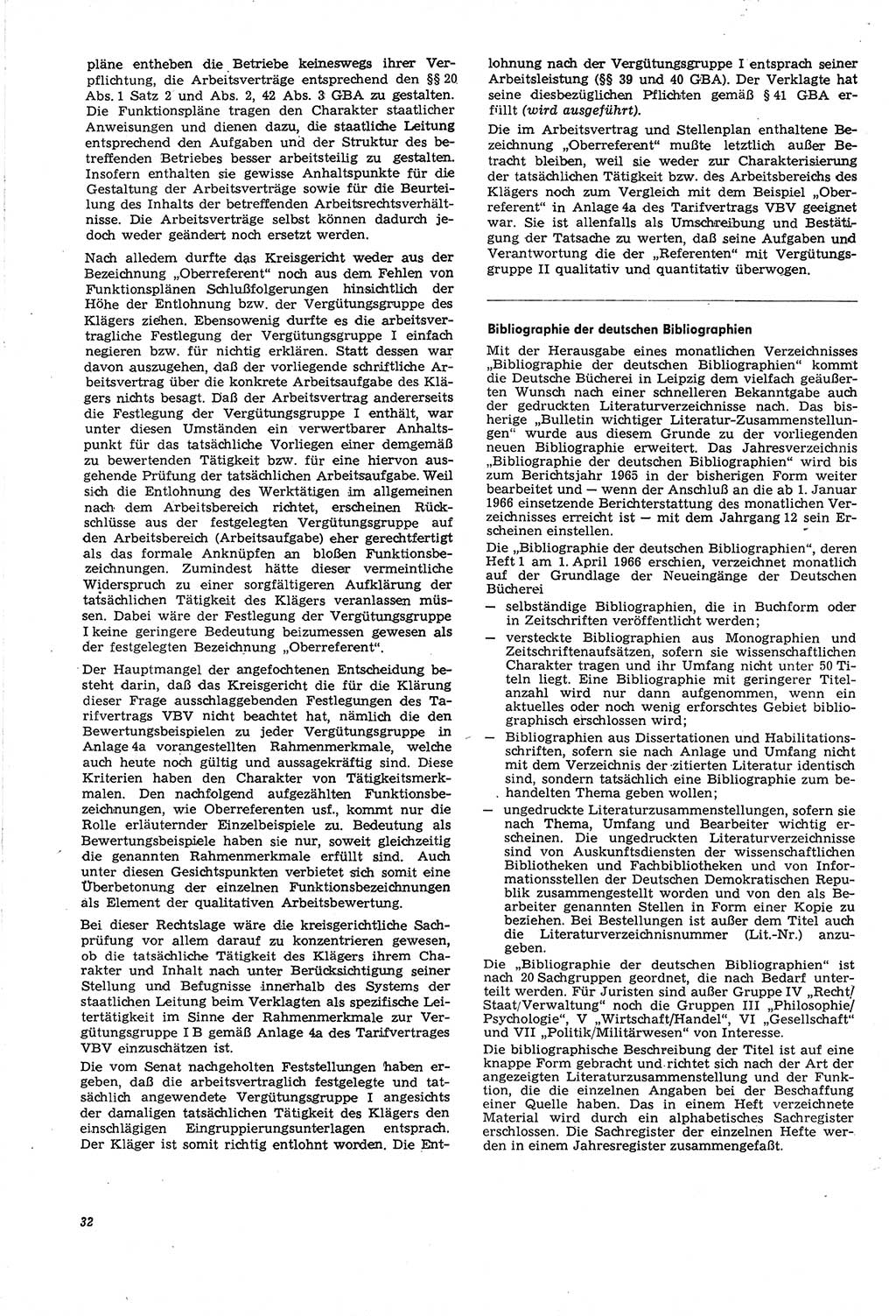 Neue Justiz (NJ), Zeitschrift für Recht und Rechtswissenschaft [Deutsche Demokratische Republik (DDR)], 21. Jahrgang 1967, Seite 32 (NJ DDR 1967, S. 32)