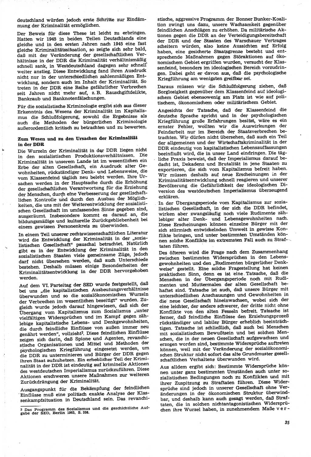 Neue Justiz (NJ), Zeitschrift für Recht und Rechtswissenschaft [Deutsche Demokratische Republik (DDR)], 21. Jahrgang 1967, Seite 35 (NJ DDR 1967, S. 35)
