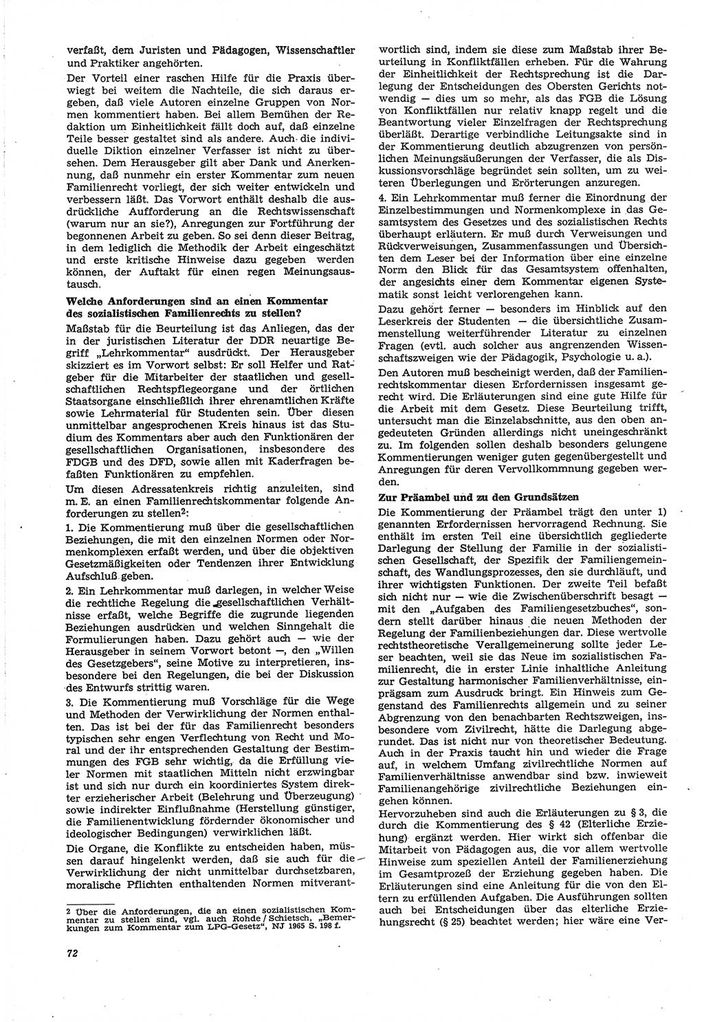 Neue Justiz (NJ), Zeitschrift für Recht und Rechtswissenschaft [Deutsche Demokratische Republik (DDR)], 21. Jahrgang 1967, Seite 72 (NJ DDR 1967, S. 72)