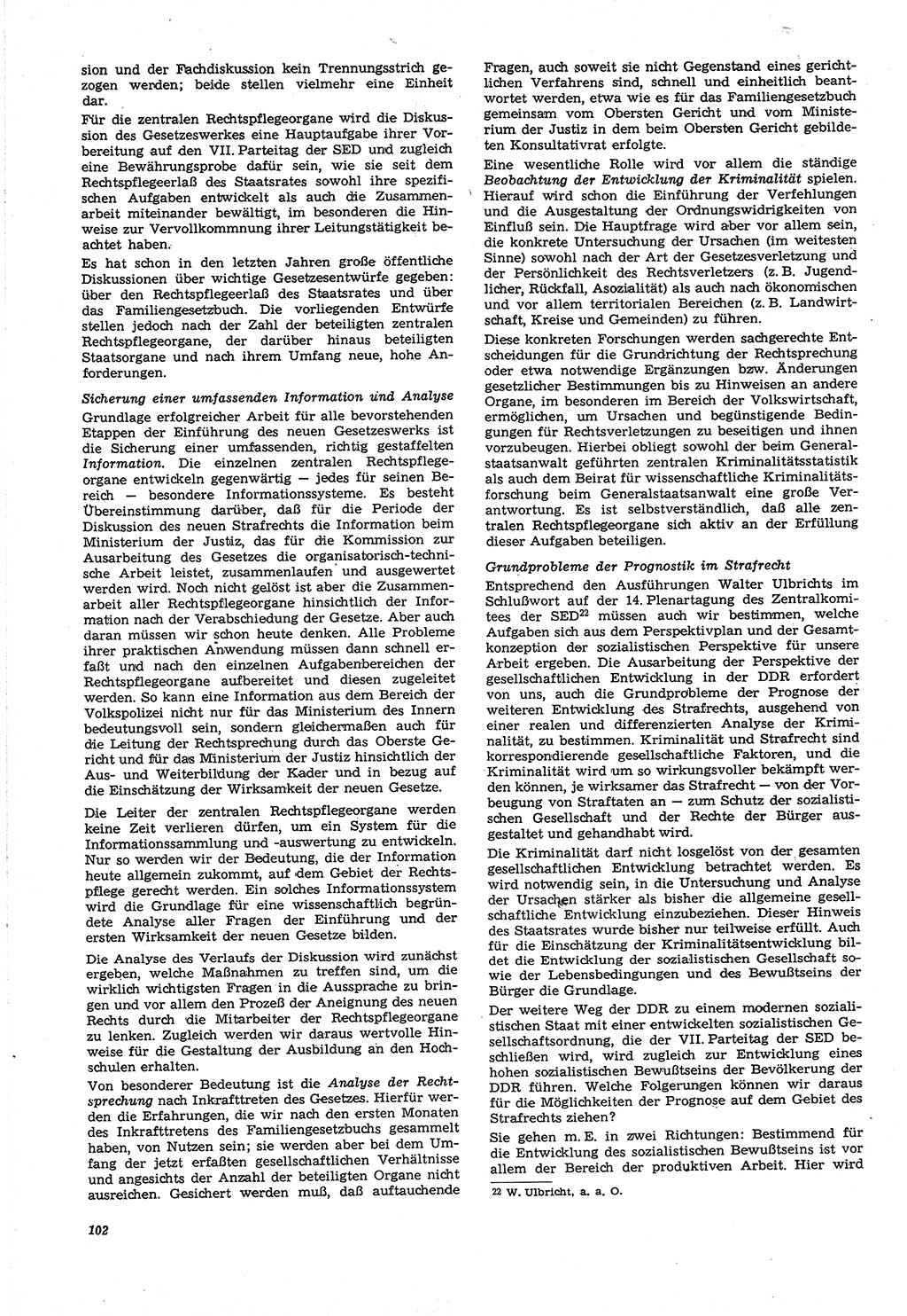 Neue Justiz (NJ), Zeitschrift für Recht und Rechtswissenschaft [Deutsche Demokratische Republik (DDR)], 21. Jahrgang 1967, Seite 102 (NJ DDR 1967, S. 102)