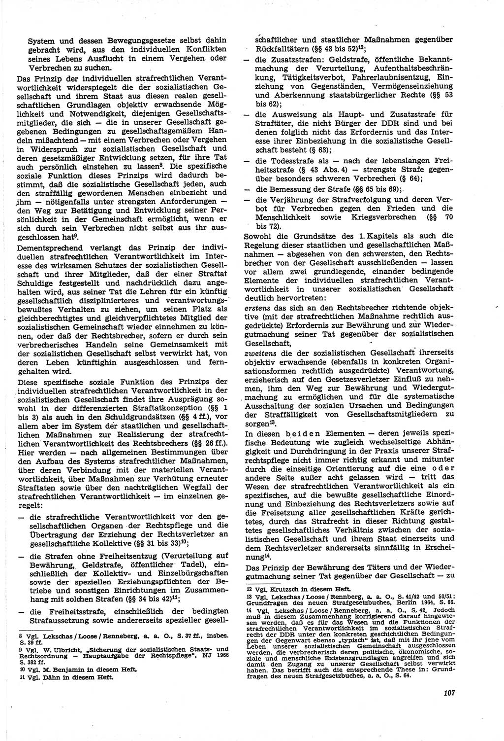 Neue Justiz (NJ), Zeitschrift für Recht und Rechtswissenschaft [Deutsche Demokratische Republik (DDR)], 21. Jahrgang 1967, Seite 107 (NJ DDR 1967, S. 107)