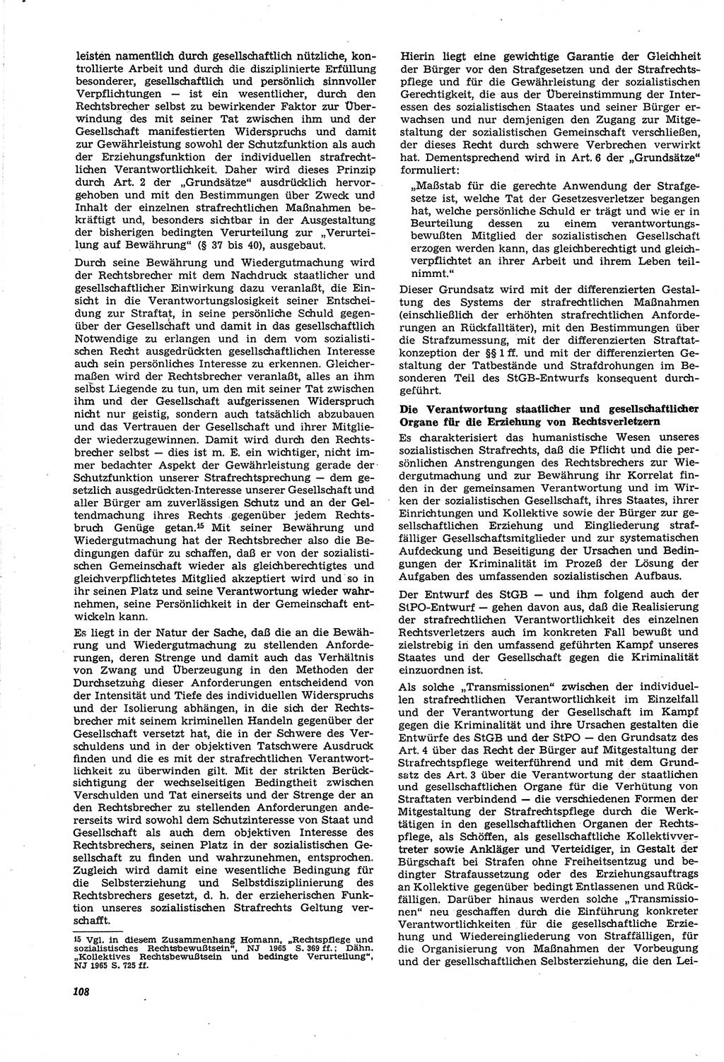 Neue Justiz (NJ), Zeitschrift für Recht und Rechtswissenschaft [Deutsche Demokratische Republik (DDR)], 21. Jahrgang 1967, Seite 108 (NJ DDR 1967, S. 108)