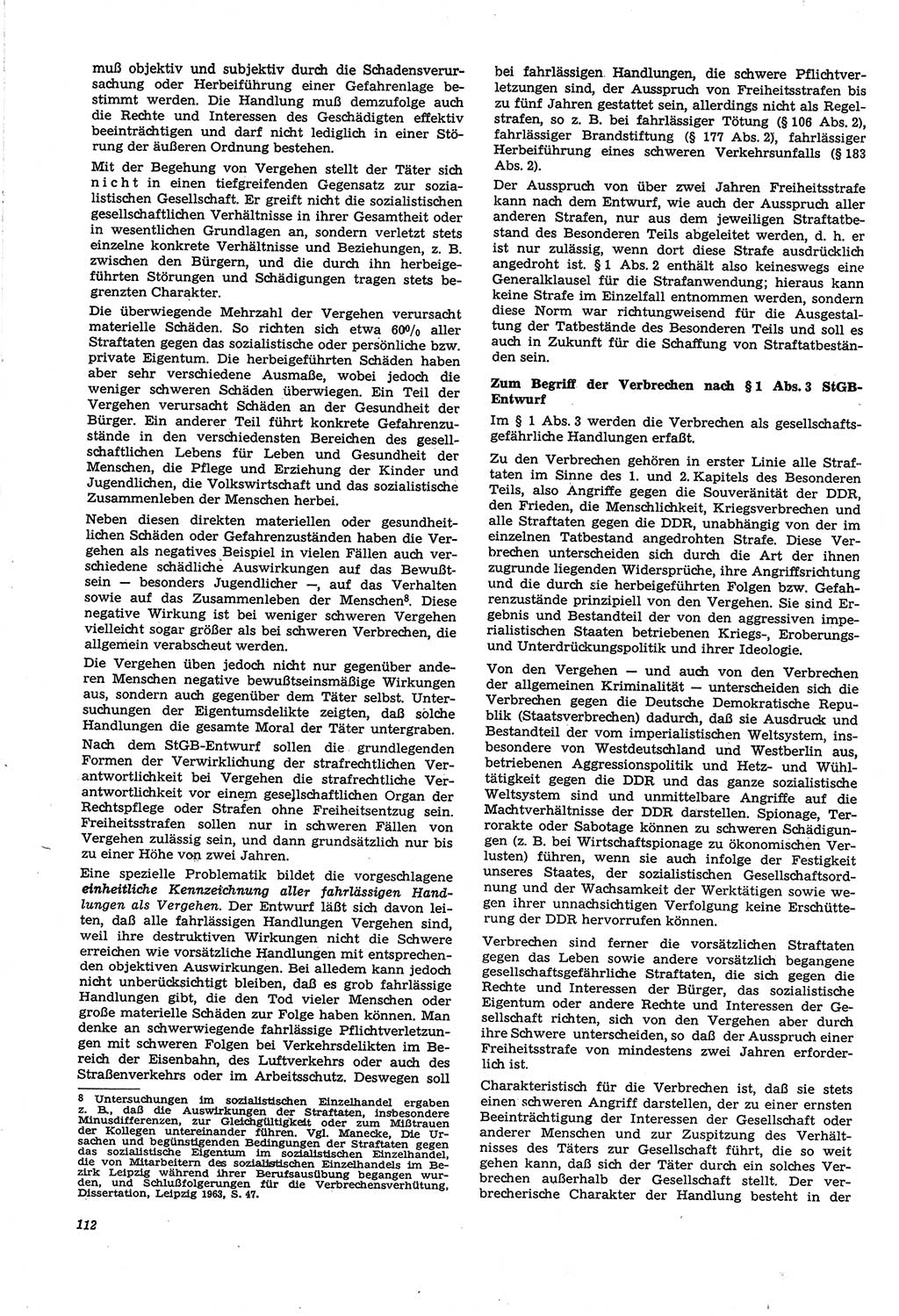 Neue Justiz (NJ), Zeitschrift für Recht und Rechtswissenschaft [Deutsche Demokratische Republik (DDR)], 21. Jahrgang 1967, Seite 112 (NJ DDR 1967, S. 112)