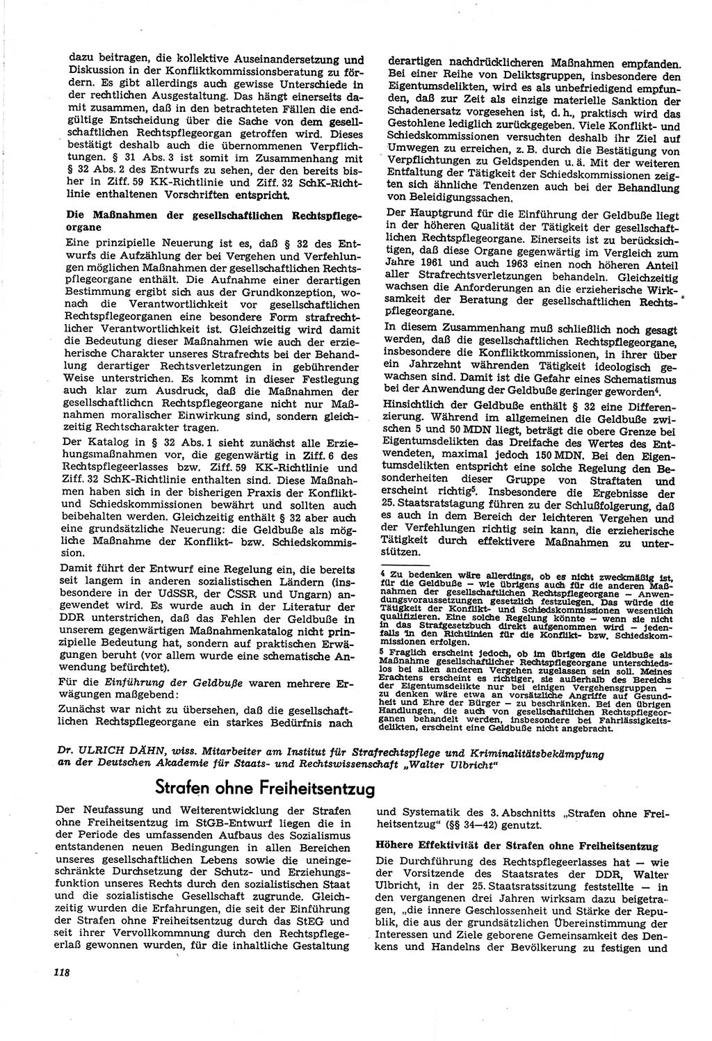 Neue Justiz (NJ), Zeitschrift für Recht und Rechtswissenschaft [Deutsche Demokratische Republik (DDR)], 21. Jahrgang 1967, Seite 118 (NJ DDR 1967, S. 118)