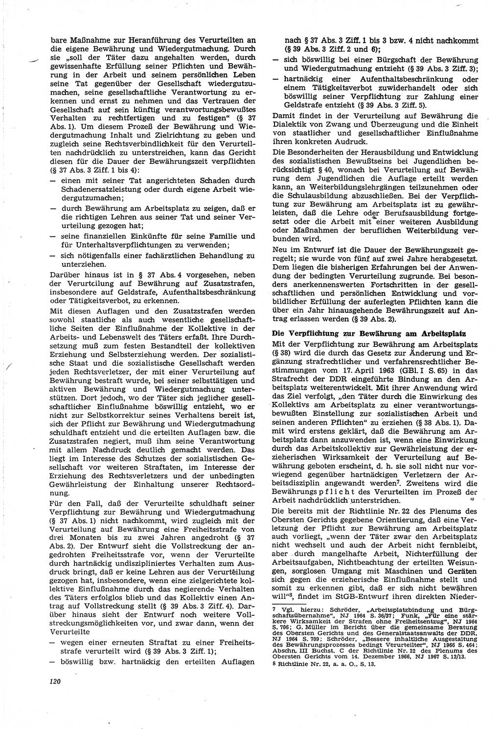 Neue Justiz (NJ), Zeitschrift für Recht und Rechtswissenschaft [Deutsche Demokratische Republik (DDR)], 21. Jahrgang 1967, Seite 120 (NJ DDR 1967, S. 120)