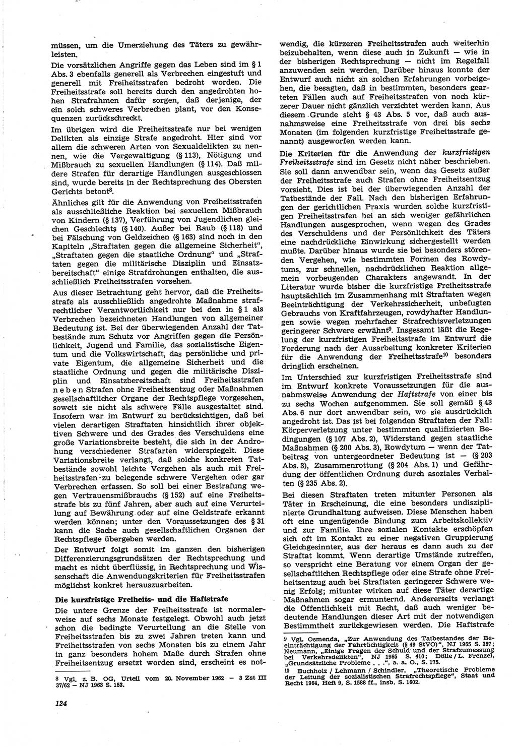 Neue Justiz (NJ), Zeitschrift für Recht und Rechtswissenschaft [Deutsche Demokratische Republik (DDR)], 21. Jahrgang 1967, Seite 124 (NJ DDR 1967, S. 124)