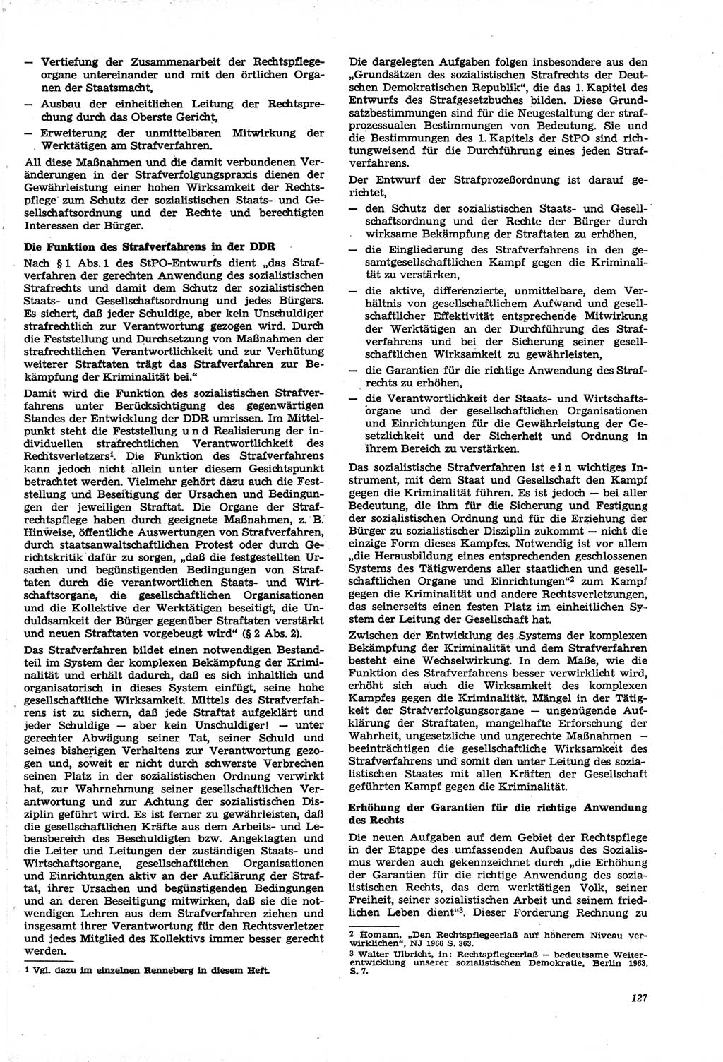 Neue Justiz (NJ), Zeitschrift für Recht und Rechtswissenschaft [Deutsche Demokratische Republik (DDR)], 21. Jahrgang 1967, Seite 127 (NJ DDR 1967, S. 127)