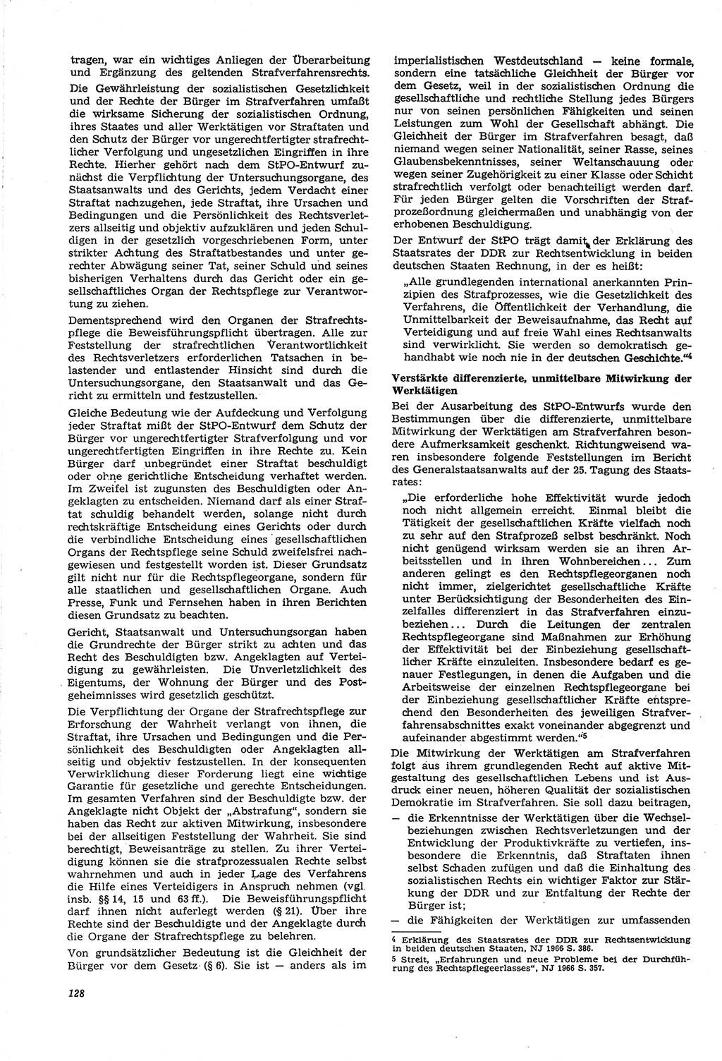 Neue Justiz (NJ), Zeitschrift für Recht und Rechtswissenschaft [Deutsche Demokratische Republik (DDR)], 21. Jahrgang 1967, Seite 128 (NJ DDR 1967, S. 128)