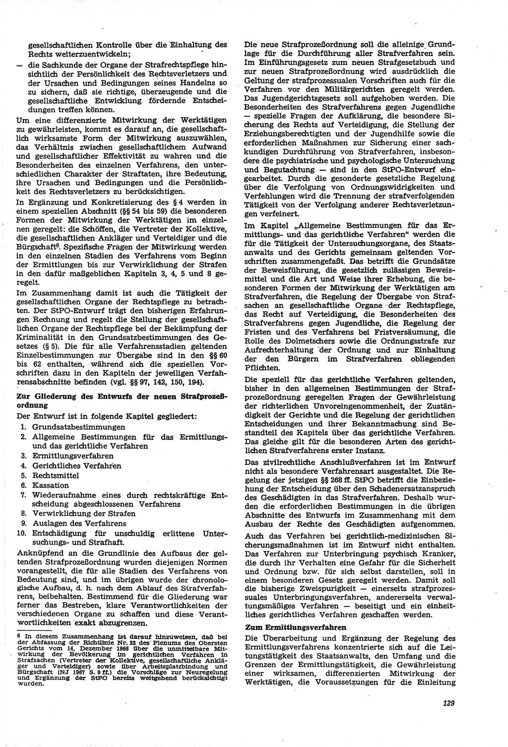 Neue Justiz (NJ), Zeitschrift für Recht und Rechtswissenschaft [Deutsche Demokratische Republik (DDR)], 21. Jahrgang 1967, Seite 129 (NJ DDR 1967, S. 129)