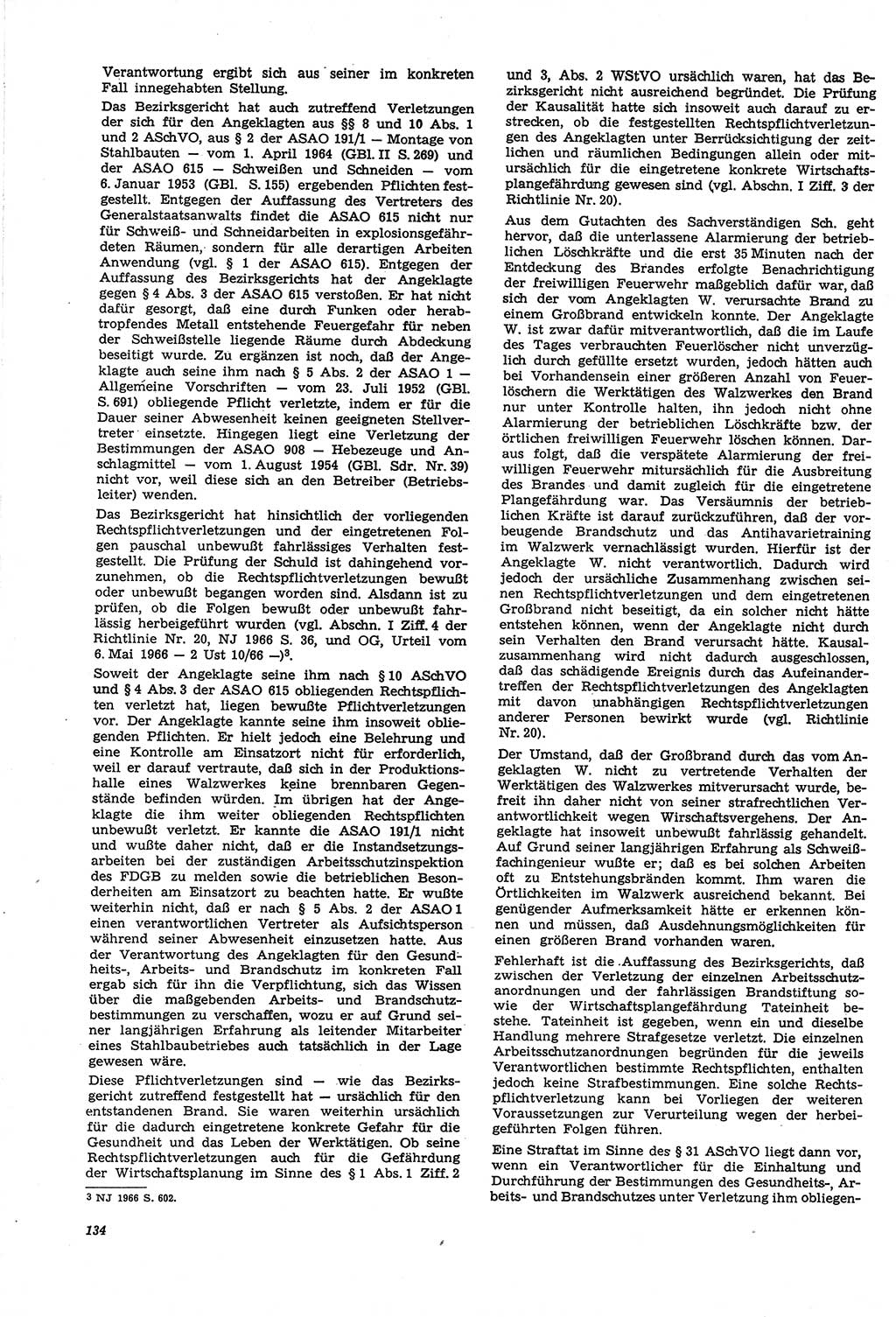 Neue Justiz (NJ), Zeitschrift für Recht und Rechtswissenschaft [Deutsche Demokratische Republik (DDR)], 21. Jahrgang 1967, Seite 134 (NJ DDR 1967, S. 134)