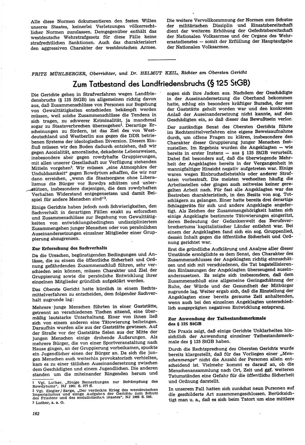 Neue Justiz (NJ), Zeitschrift für Recht und Rechtswissenschaft [Deutsche Demokratische Republik (DDR)], 21. Jahrgang 1967, Seite 162 (NJ DDR 1967, S. 162)