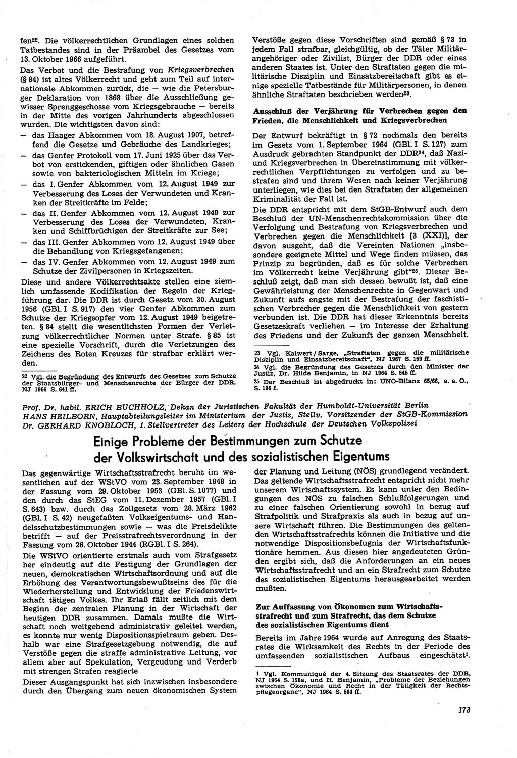Neue Justiz (NJ), Zeitschrift für Recht und Rechtswissenschaft [Deutsche Demokratische Republik (DDR)], 21. Jahrgang 1967, Seite 173 (NJ DDR 1967, S. 173)