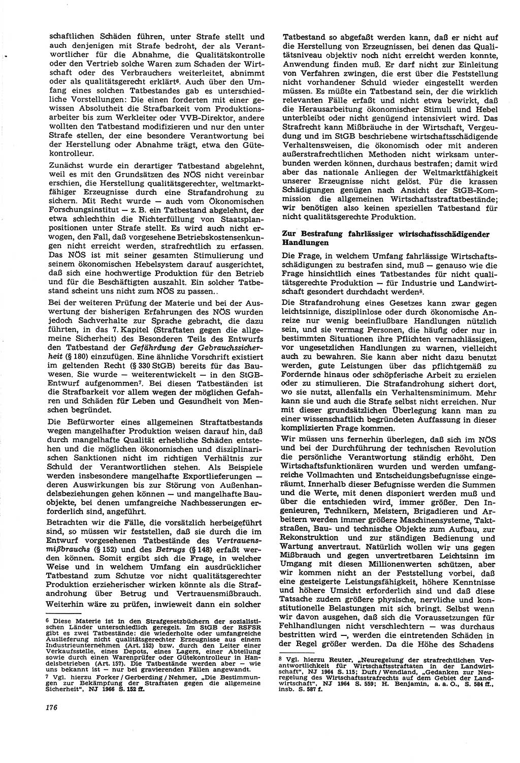 Neue Justiz (NJ), Zeitschrift für Recht und Rechtswissenschaft [Deutsche Demokratische Republik (DDR)], 21. Jahrgang 1967, Seite 176 (NJ DDR 1967, S. 176)
