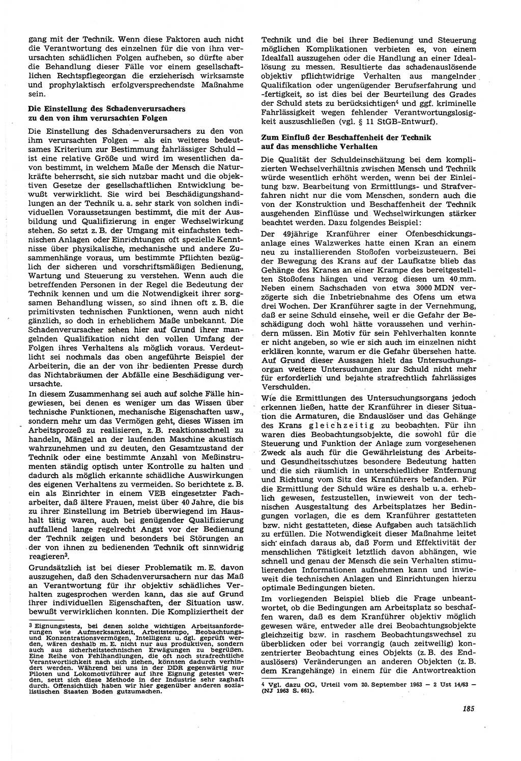 Neue Justiz (NJ), Zeitschrift für Recht und Rechtswissenschaft [Deutsche Demokratische Republik (DDR)], 21. Jahrgang 1967, Seite 185 (NJ DDR 1967, S. 185)