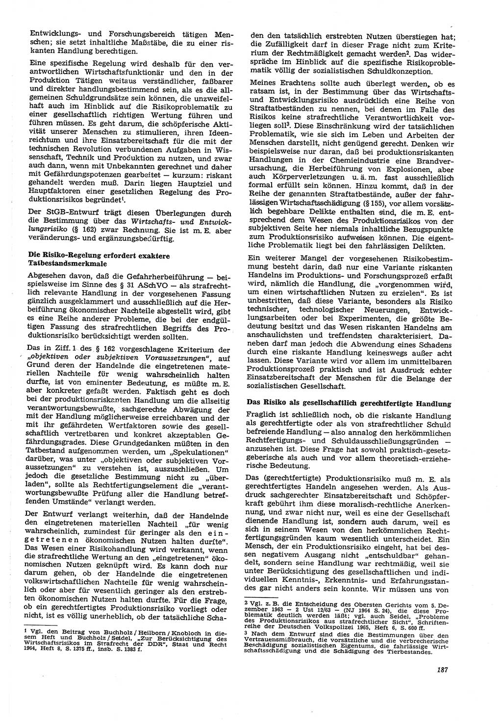 Neue Justiz (NJ), Zeitschrift für Recht und Rechtswissenschaft [Deutsche Demokratische Republik (DDR)], 21. Jahrgang 1967, Seite 187 (NJ DDR 1967, S. 187)