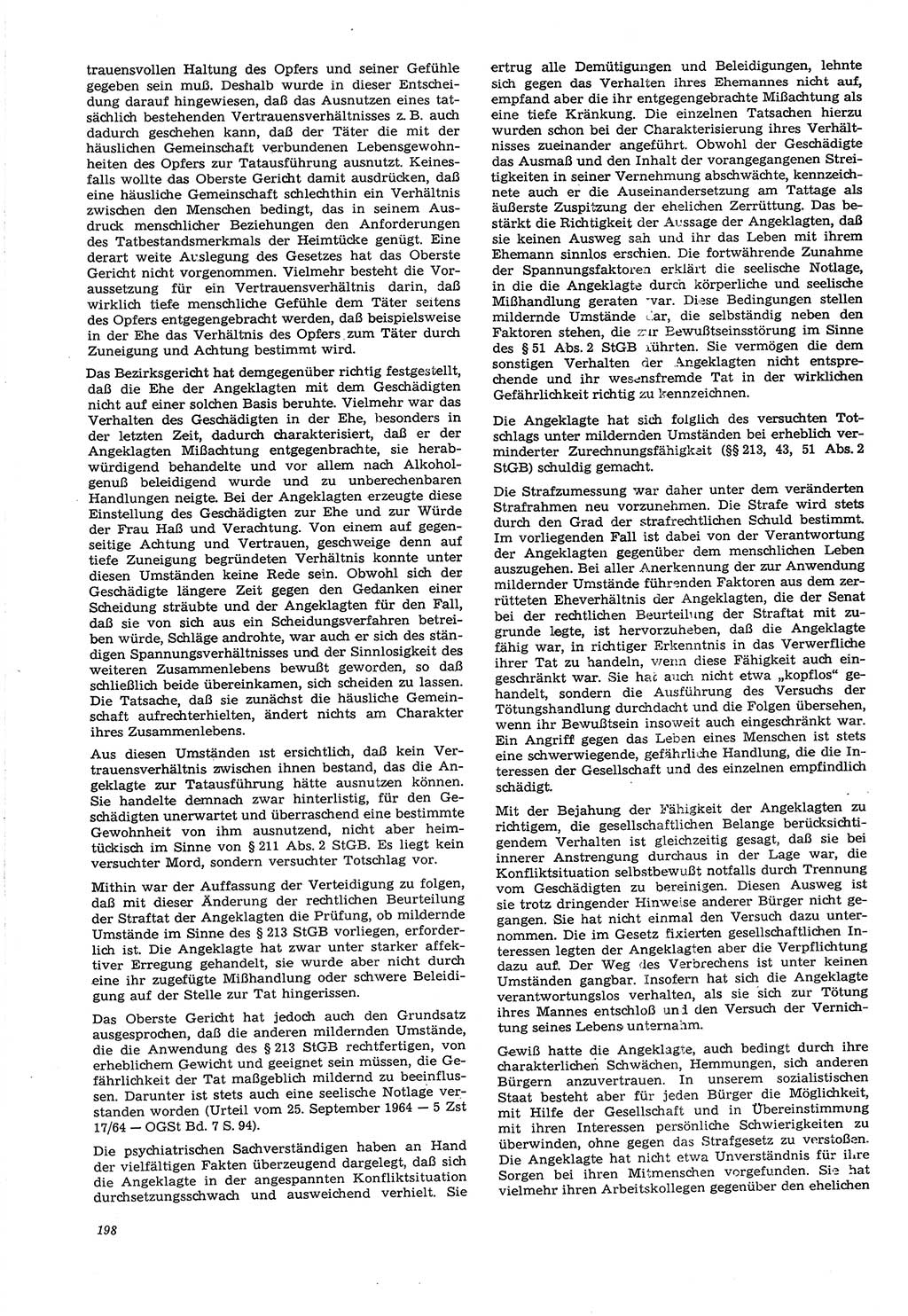 Neue Justiz (NJ), Zeitschrift für Recht und Rechtswissenschaft [Deutsche Demokratische Republik (DDR)], 21. Jahrgang 1967, Seite 198 (NJ DDR 1967, S. 198)