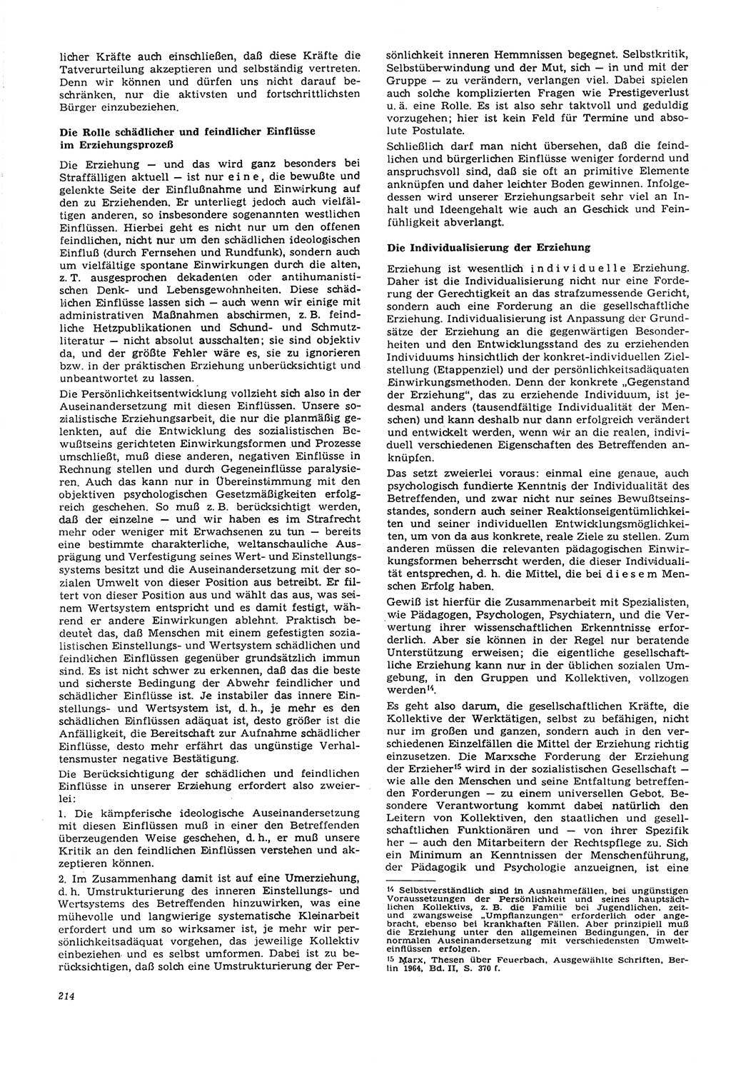 Neue Justiz (NJ), Zeitschrift für Recht und Rechtswissenschaft [Deutsche Demokratische Republik (DDR)], 21. Jahrgang 1967, Seite 214 (NJ DDR 1967, S. 214)