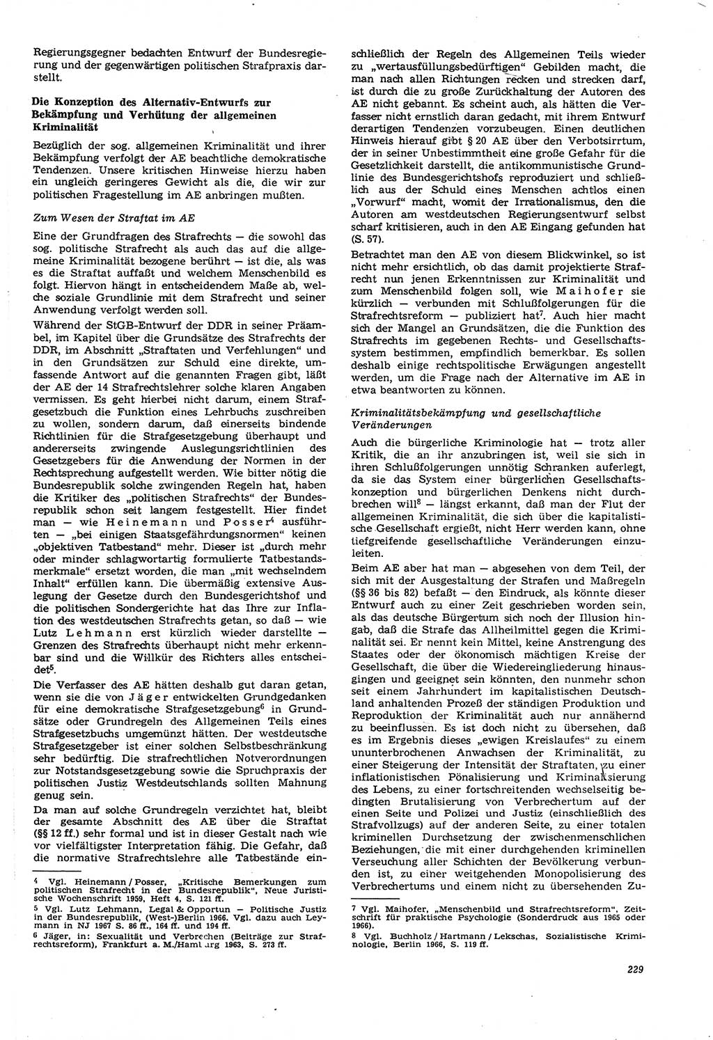 Neue Justiz (NJ), Zeitschrift für Recht und Rechtswissenschaft [Deutsche Demokratische Republik (DDR)], 21. Jahrgang 1967, Seite 229 (NJ DDR 1967, S. 229)