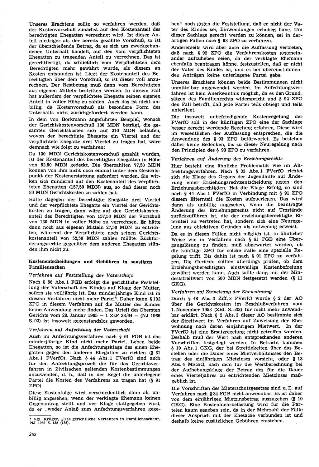 Neue Justiz (NJ), Zeitschrift für Recht und Rechtswissenschaft [Deutsche Demokratische Republik (DDR)], 21. Jahrgang 1967, Seite 252 (NJ DDR 1967, S. 252)
