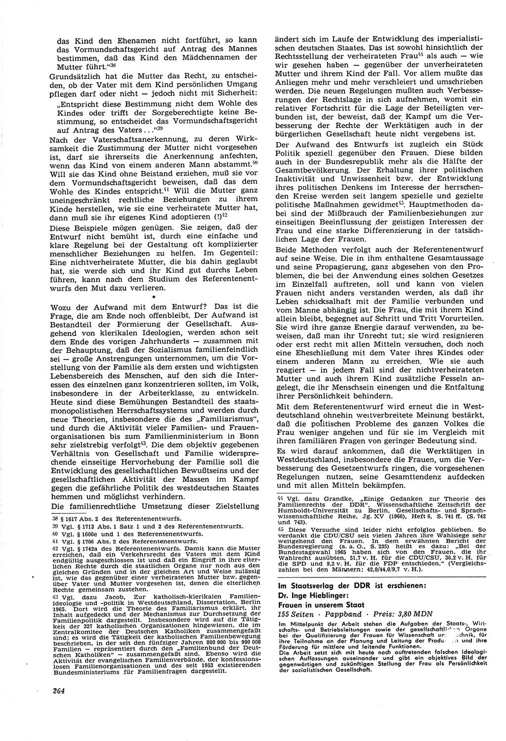 Neue Justiz (NJ), Zeitschrift für Recht und Rechtswissenschaft [Deutsche Demokratische Republik (DDR)], 21. Jahrgang 1967, Seite 264 (NJ DDR 1967, S. 264)