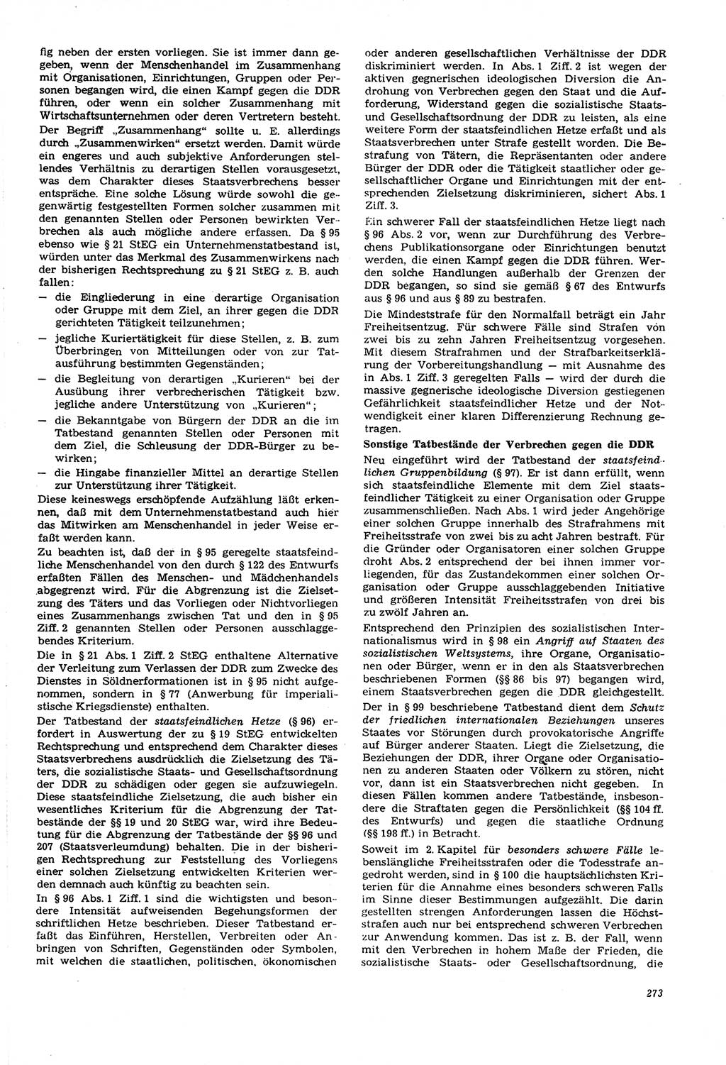 Neue Justiz (NJ), Zeitschrift für Recht und Rechtswissenschaft [Deutsche Demokratische Republik (DDR)], 21. Jahrgang 1967, Seite 273 (NJ DDR 1967, S. 273)