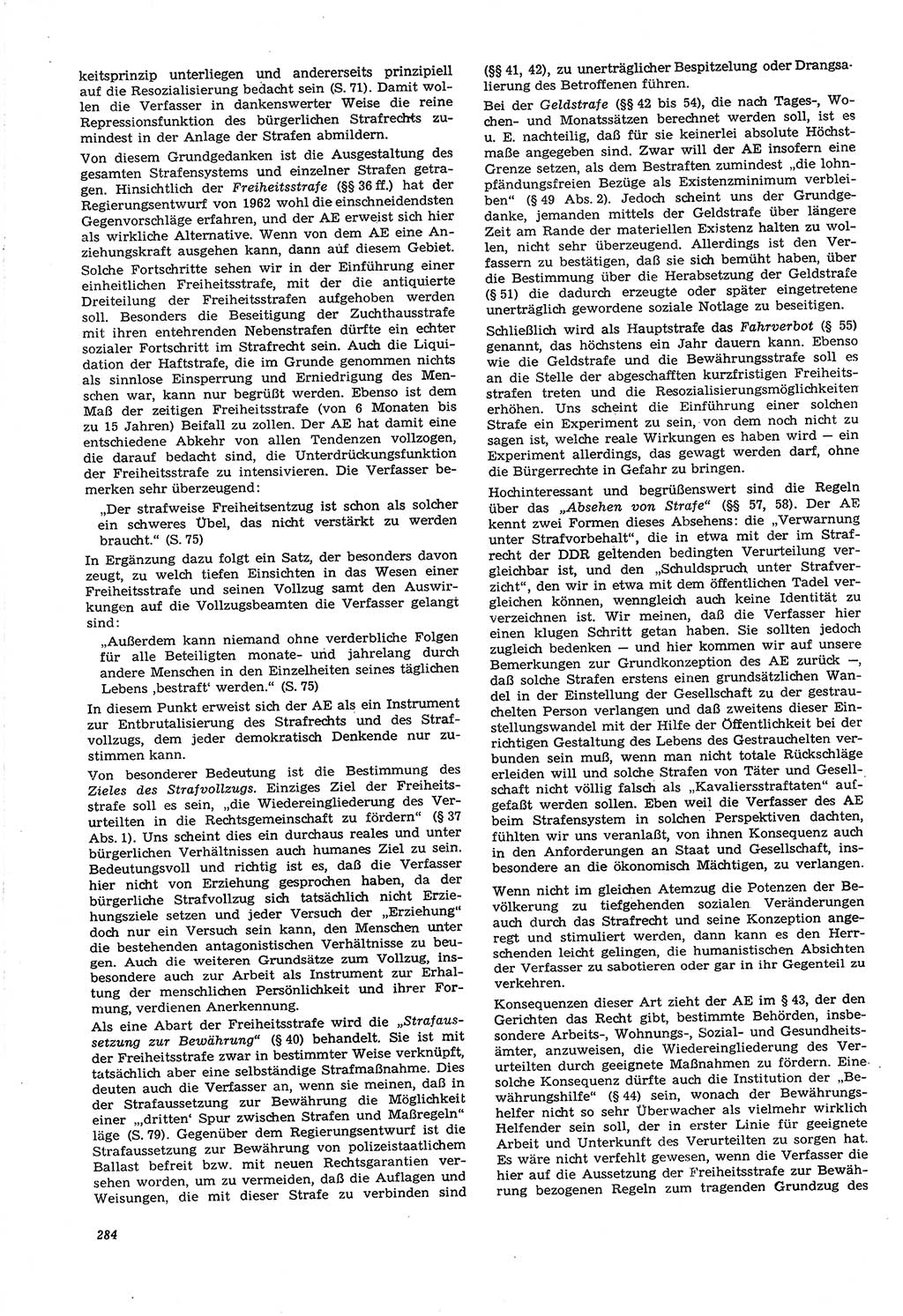 Neue Justiz (NJ), Zeitschrift für Recht und Rechtswissenschaft [Deutsche Demokratische Republik (DDR)], 21. Jahrgang 1967, Seite 284 (NJ DDR 1967, S. 284)