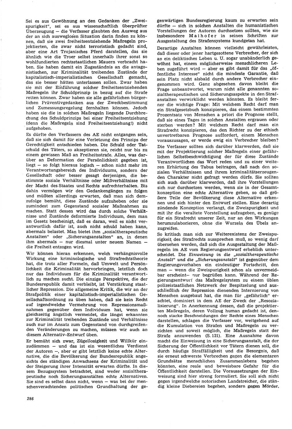 Neue Justiz (NJ), Zeitschrift für Recht und Rechtswissenschaft [Deutsche Demokratische Republik (DDR)], 21. Jahrgang 1967, Seite 286 (NJ DDR 1967, S. 286)
