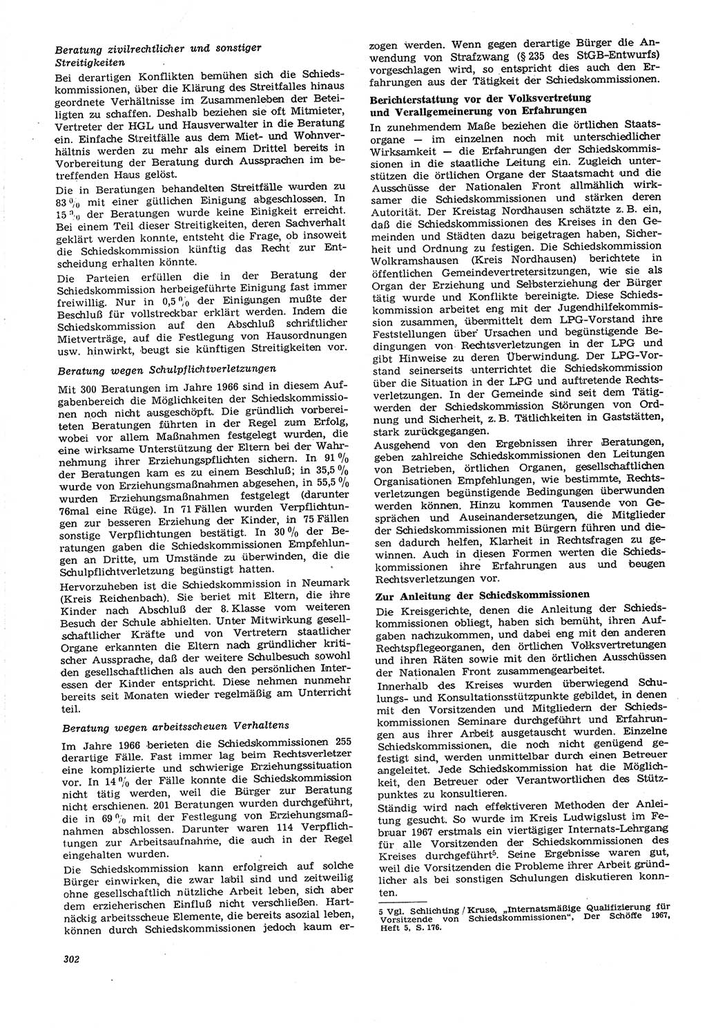 Neue Justiz (NJ), Zeitschrift für Recht und Rechtswissenschaft [Deutsche Demokratische Republik (DDR)], 21. Jahrgang 1967, Seite 302 (NJ DDR 1967, S. 302)