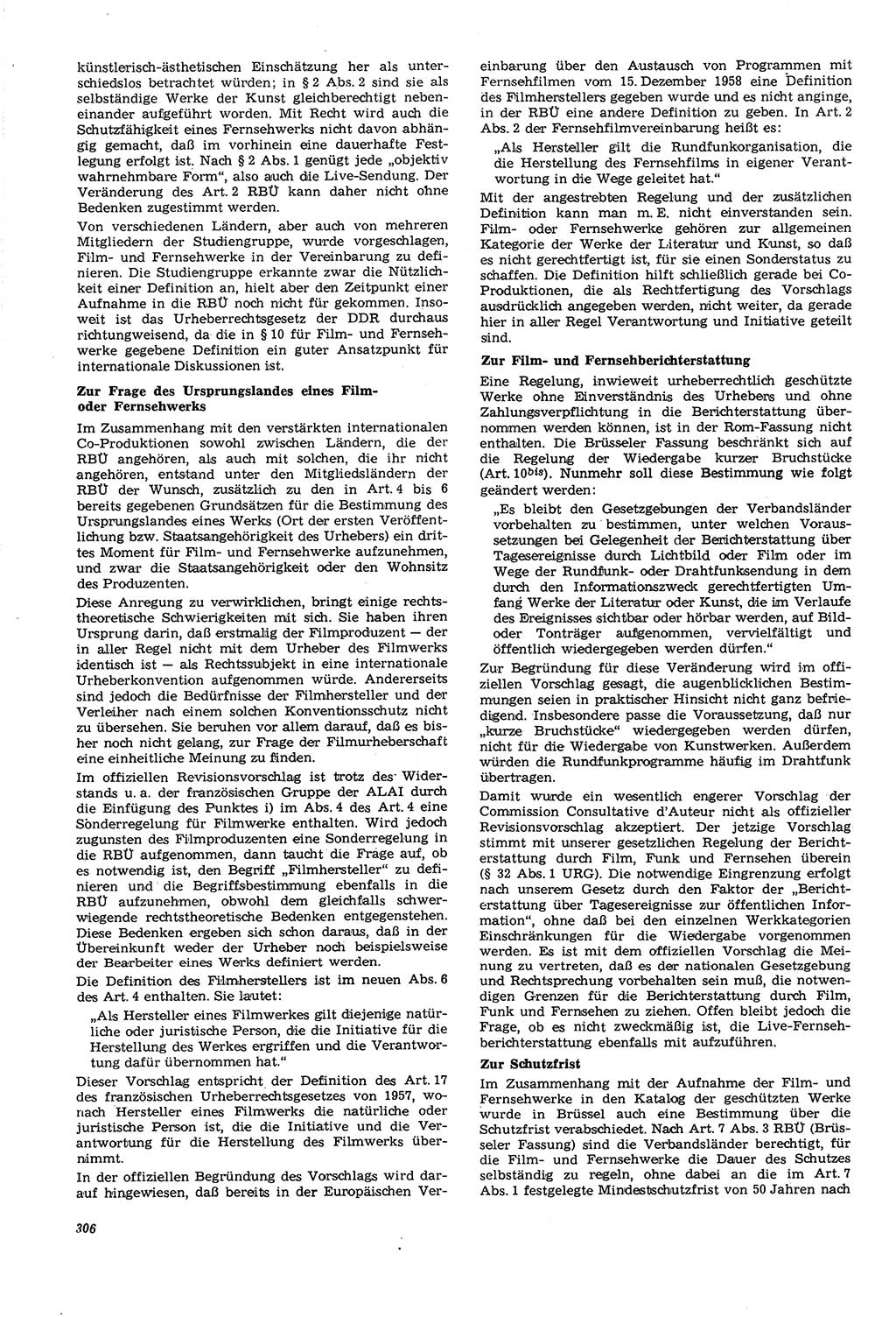 Neue Justiz (NJ), Zeitschrift für Recht und Rechtswissenschaft [Deutsche Demokratische Republik (DDR)], 21. Jahrgang 1967, Seite 306 (NJ DDR 1967, S. 306)
