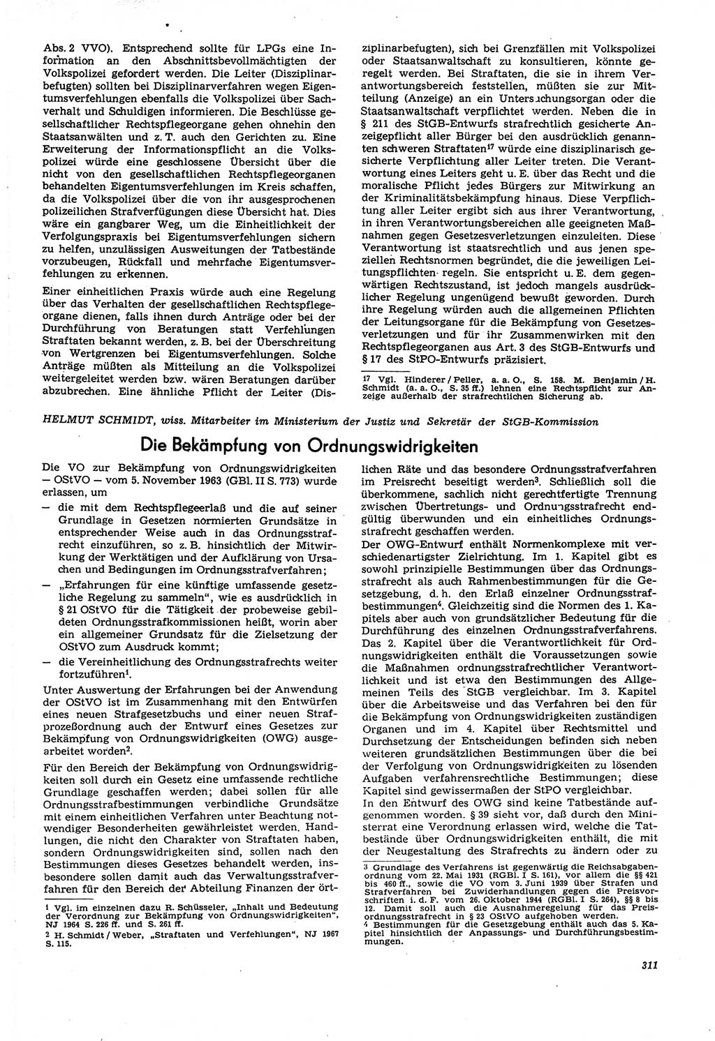 Neue Justiz (NJ), Zeitschrift für Recht und Rechtswissenschaft [Deutsche Demokratische Republik (DDR)], 21. Jahrgang 1967, Seite 311 (NJ DDR 1967, S. 311)