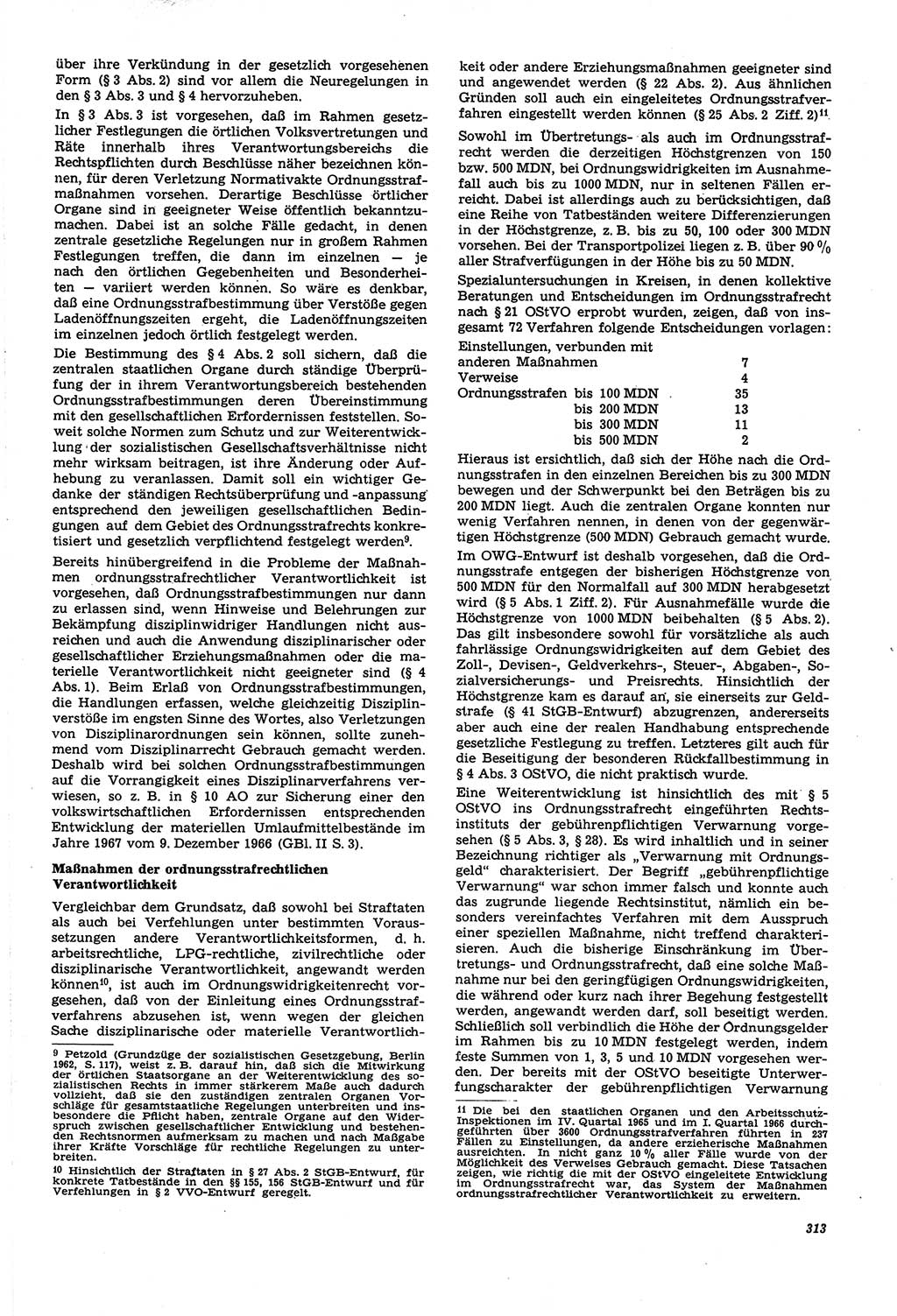 Neue Justiz (NJ), Zeitschrift für Recht und Rechtswissenschaft [Deutsche Demokratische Republik (DDR)], 21. Jahrgang 1967, Seite 313 (NJ DDR 1967, S. 313)