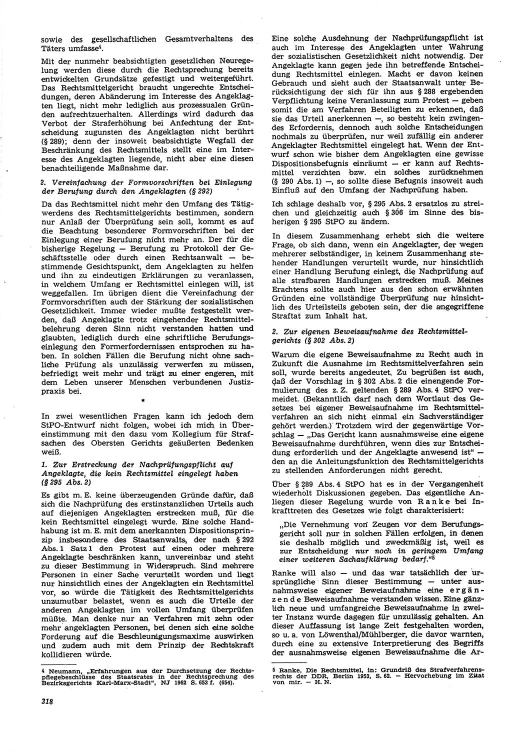 Neue Justiz (NJ), Zeitschrift für Recht und Rechtswissenschaft [Deutsche Demokratische Republik (DDR)], 21. Jahrgang 1967, Seite 318 (NJ DDR 1967, S. 318)