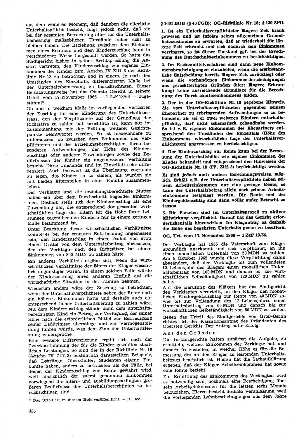 Neue Justiz (NJ), Zeitschrift für Recht und Rechtswissenschaft [Deutsche Demokratische Republik (DDR)], 21. Jahrgang 1967, Seite 326 (NJ DDR 1967, S. 326)