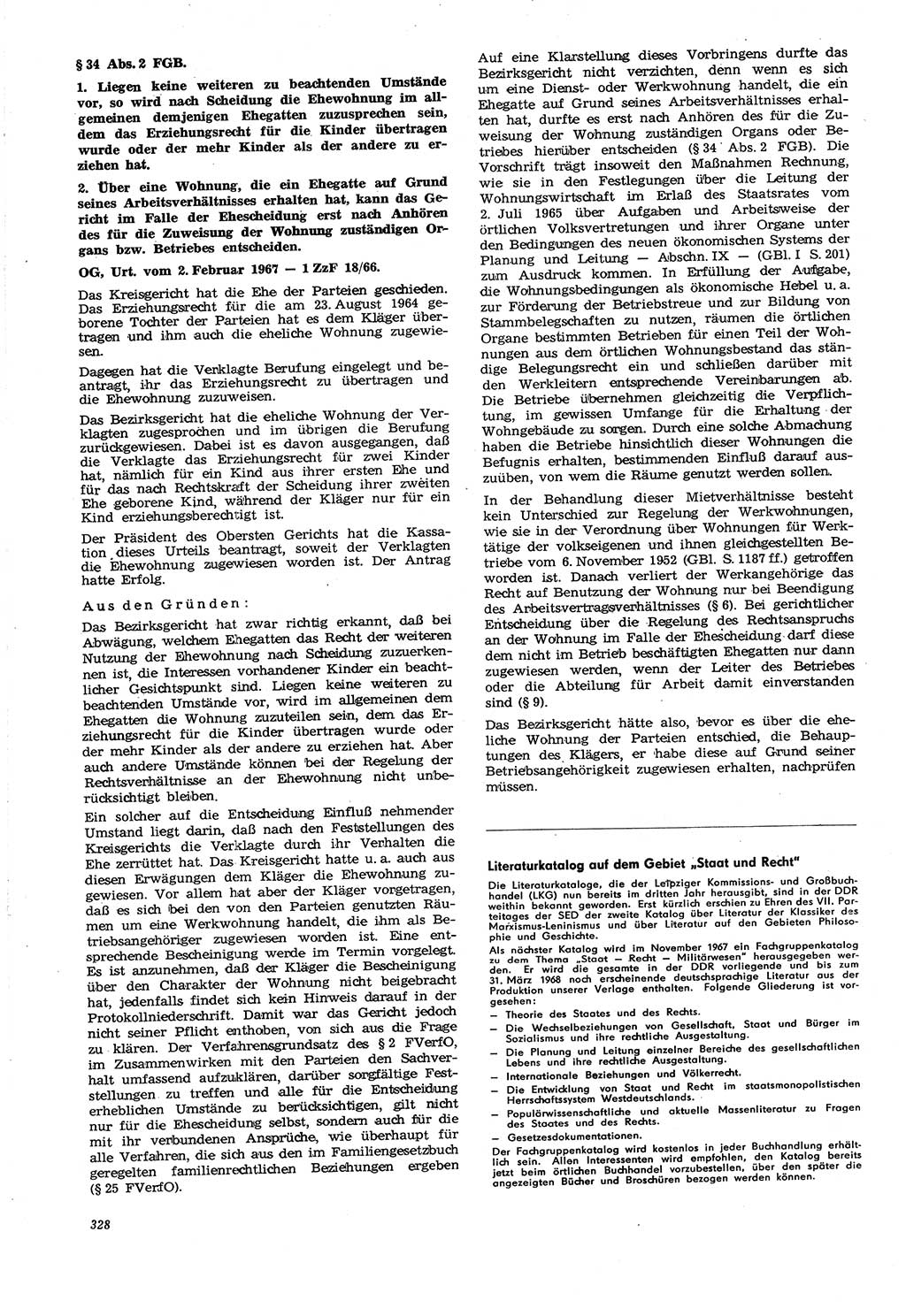 Neue Justiz (NJ), Zeitschrift für Recht und Rechtswissenschaft [Deutsche Demokratische Republik (DDR)], 21. Jahrgang 1967, Seite 328 (NJ DDR 1967, S. 328)