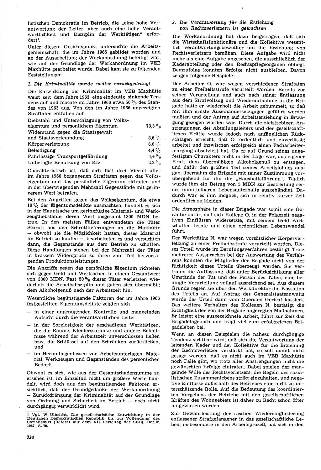 Neue Justiz (NJ), Zeitschrift für Recht und Rechtswissenschaft [Deutsche Demokratische Republik (DDR)], 21. Jahrgang 1967, Seite 334 (NJ DDR 1967, S. 334)