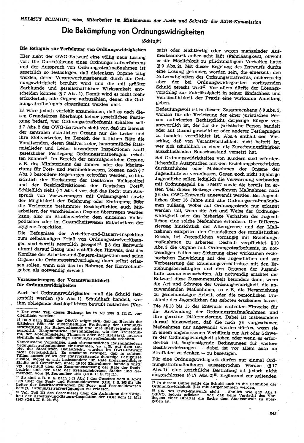 Neue Justiz (NJ), Zeitschrift für Recht und Rechtswissenschaft [Deutsche Demokratische Republik (DDR)], 21. Jahrgang 1967, Seite 345 (NJ DDR 1967, S. 345)