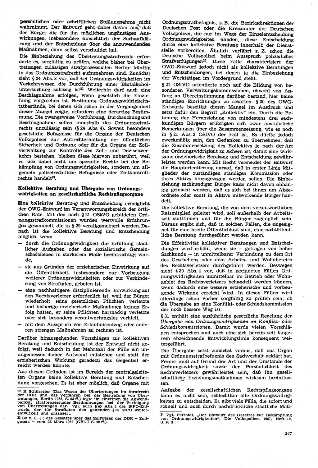 Neue Justiz (NJ), Zeitschrift für Recht und Rechtswissenschaft [Deutsche Demokratische Republik (DDR)], 21. Jahrgang 1967, Seite 347 (NJ DDR 1967, S. 347)