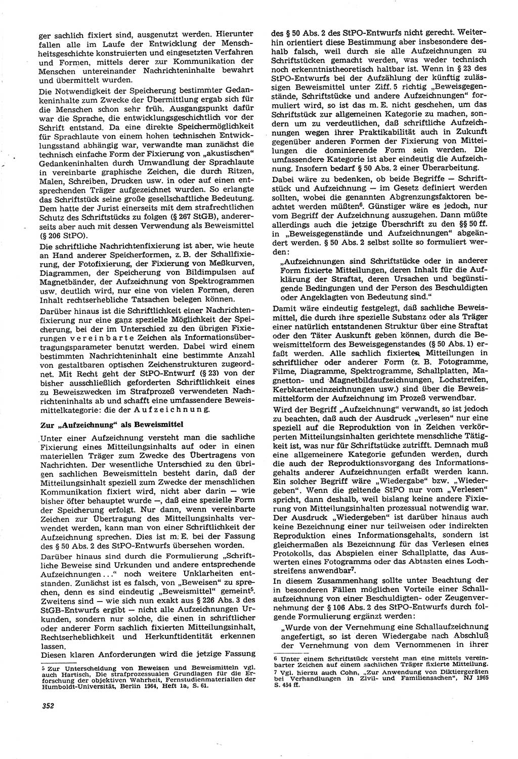 Neue Justiz (NJ), Zeitschrift für Recht und Rechtswissenschaft [Deutsche Demokratische Republik (DDR)], 21. Jahrgang 1967, Seite 352 (NJ DDR 1967, S. 352)
