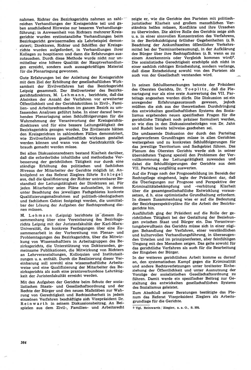 Neue Justiz (NJ), Zeitschrift für Recht und Rechtswissenschaft [Deutsche Demokratische Republik (DDR)], 21. Jahrgang 1967, Seite 364 (NJ DDR 1967, S. 364)