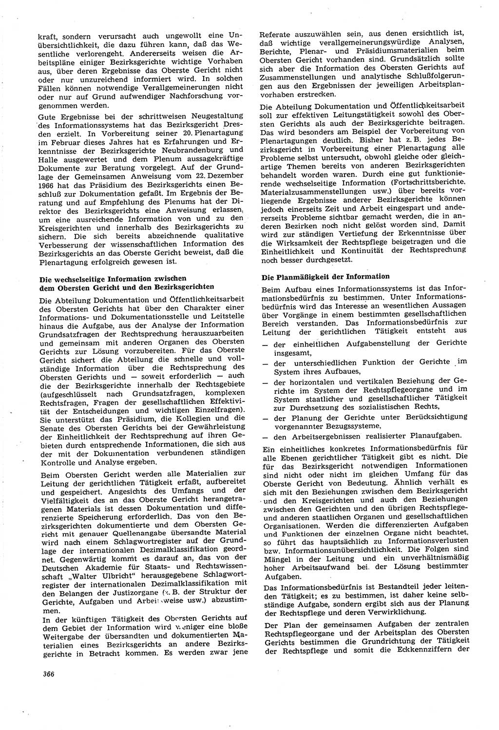 Neue Justiz (NJ), Zeitschrift für Recht und Rechtswissenschaft [Deutsche Demokratische Republik (DDR)], 21. Jahrgang 1967, Seite 366 (NJ DDR 1967, S. 366)